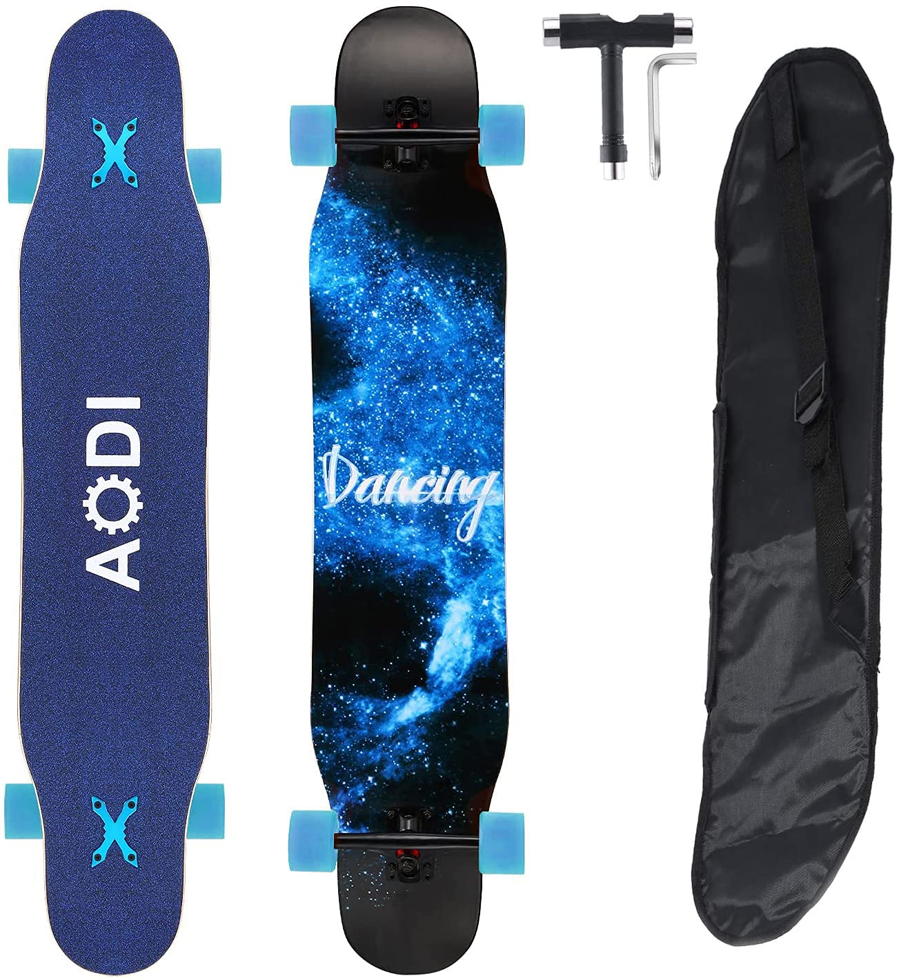 AODI 46 Inch Freeride Longboard Skateboard - Complete Cruiser